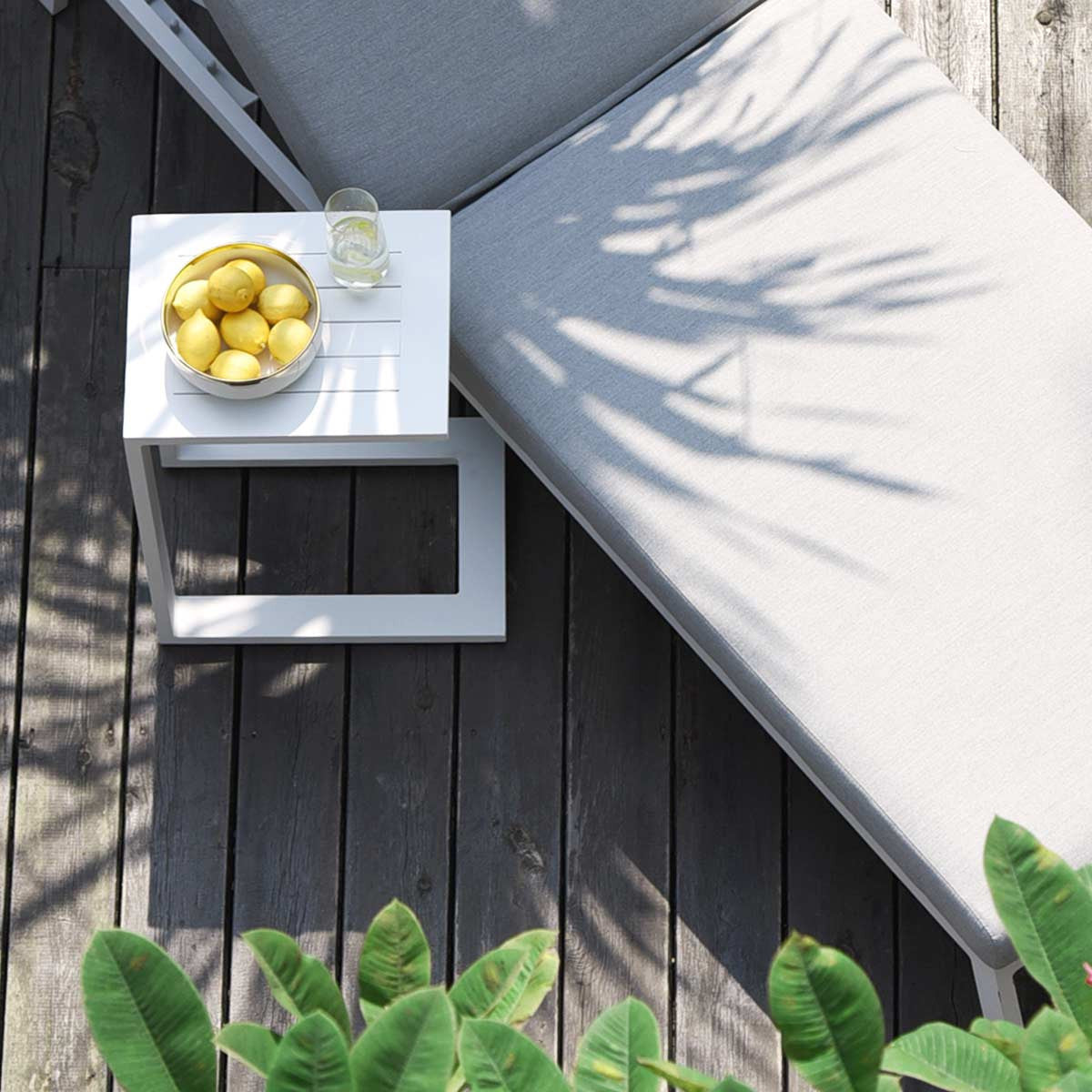 Aluminium Side Table / White