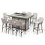 Regal 8 Seat Rectangular Fire Pit Bar Set - Latte