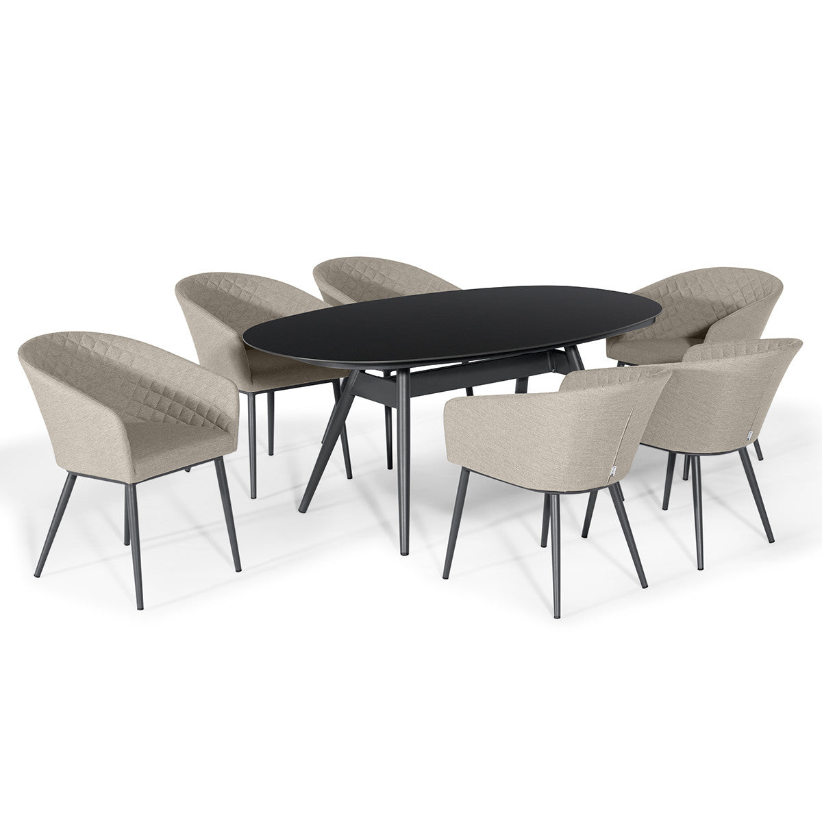 Ambition 6 Seat Oval Dining Set / Oatmeal