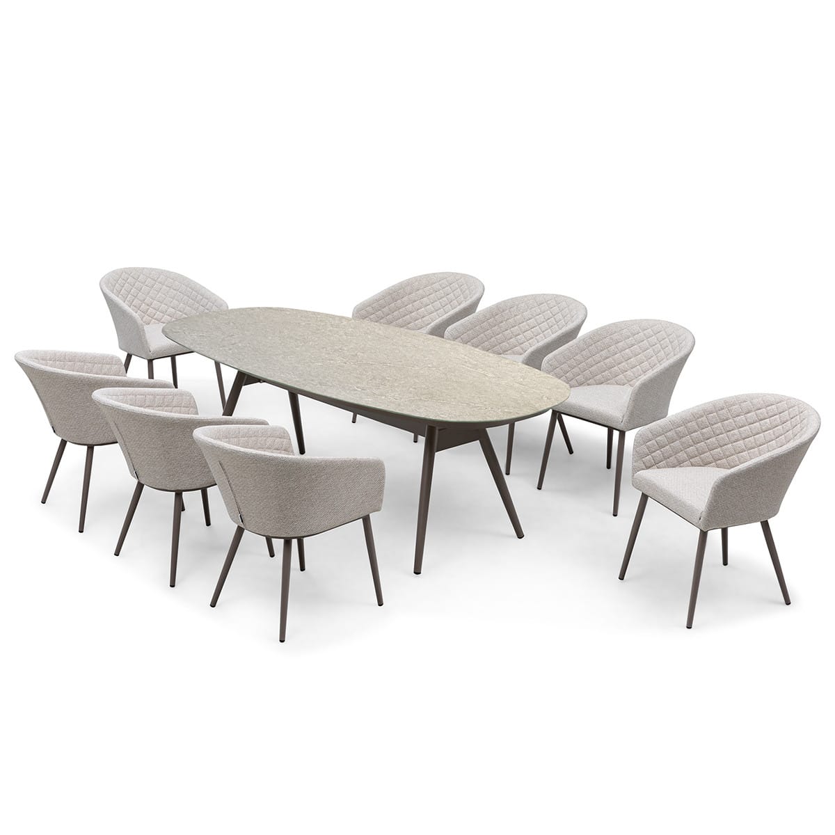 Ambition 8 Seat Oval Dining Set - Latte
