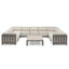 Ibiza U Shape Sofa Set With Square Coffee Table - Latte