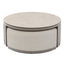 Maze Round Coffee Table With x3 Footstools - Latte