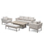 Pulse 3 Seat Sofa Set with Rising Table - Latte