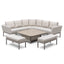 Pulse Deluxe Square Corner Dining Set with Rising Table - Latte