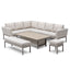 Pulse Rectangular Corner Dining Set with Rising Table - Latte