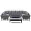 Pulse U Shape Corner Dining Set with Rising Table - Zinc Grey