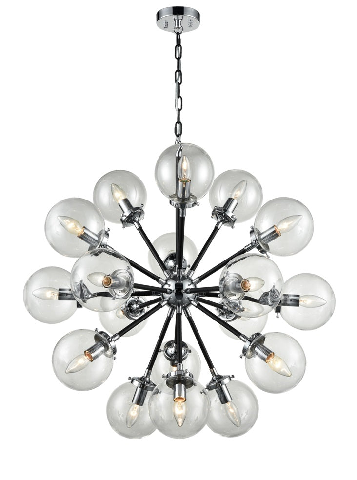 Reaction 18 light Fitting - Black / Silver