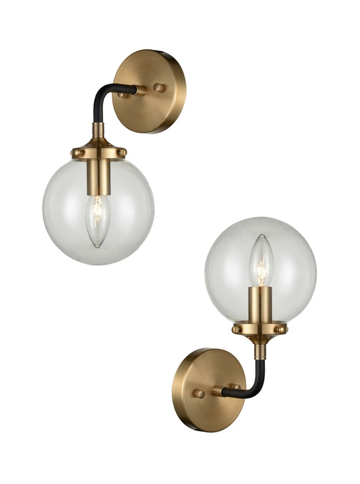 Reaction 1 light Wall Bracket - Black / Gold