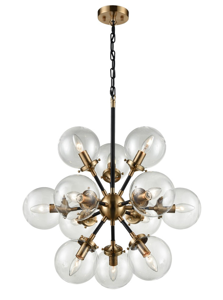 Reaction 12 light Fitting - Black / Gold