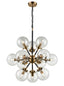 Reaction 12 light Fitting - Black / Gold