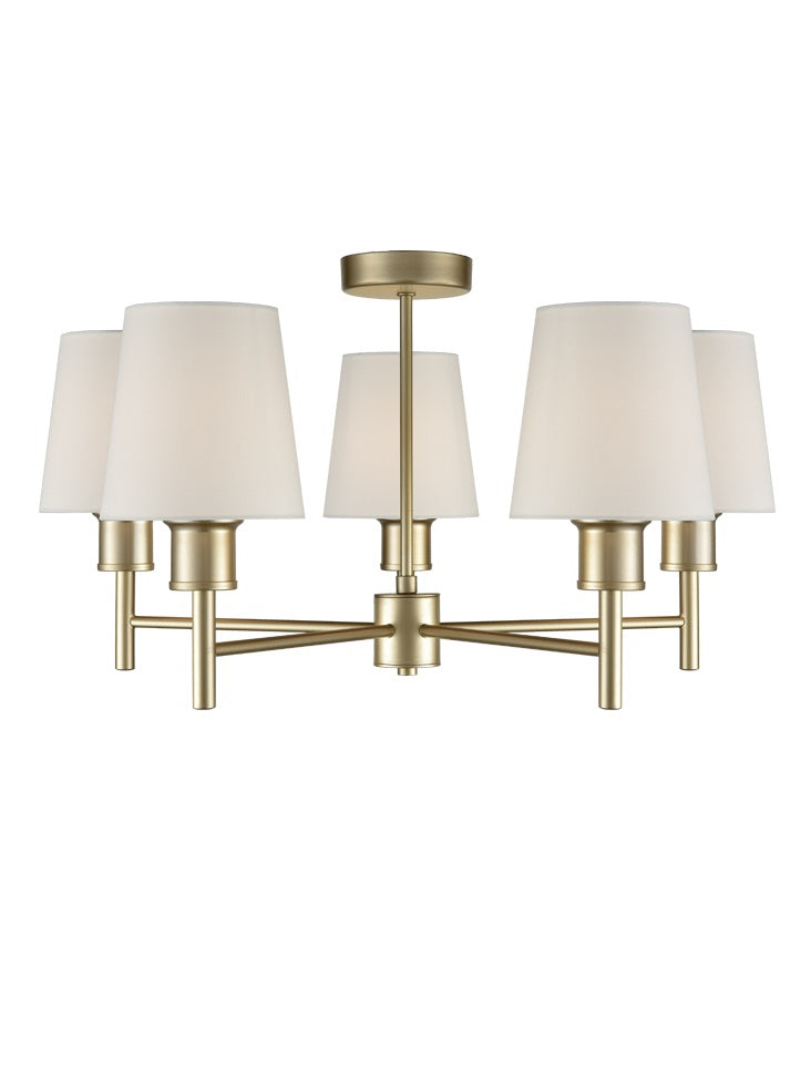 Turin 5 light fitting - Gold Colour