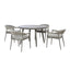 Florence 4 Seat Round Dining Set With Lazy Susan - Cool Linen