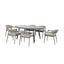 Florence 6 Seat Oval Dining Set With Lazy Susan - Cool Linen