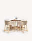 Roma 100cm Round Sunray High Bar Table with 4 Roma Deluxe Bar Stools