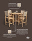 Roma 100cm Round Sunray High Bar Table with 4 Roma Rope Bar Stools