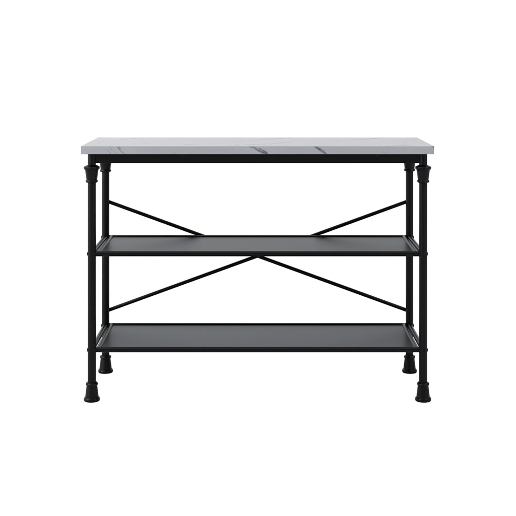 Fairmont Marble & Black Kitchen Island