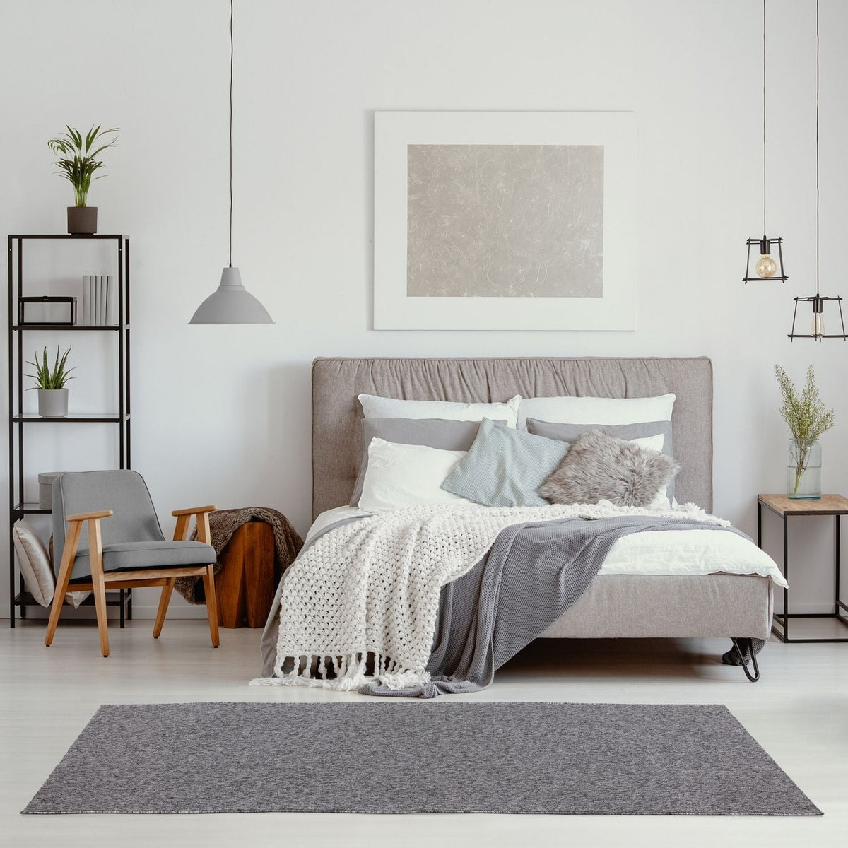 Flex Grey Low Pile Solid Rug