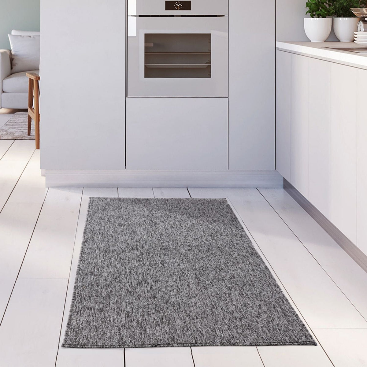 Flex Grey Low Pile Solid Rug