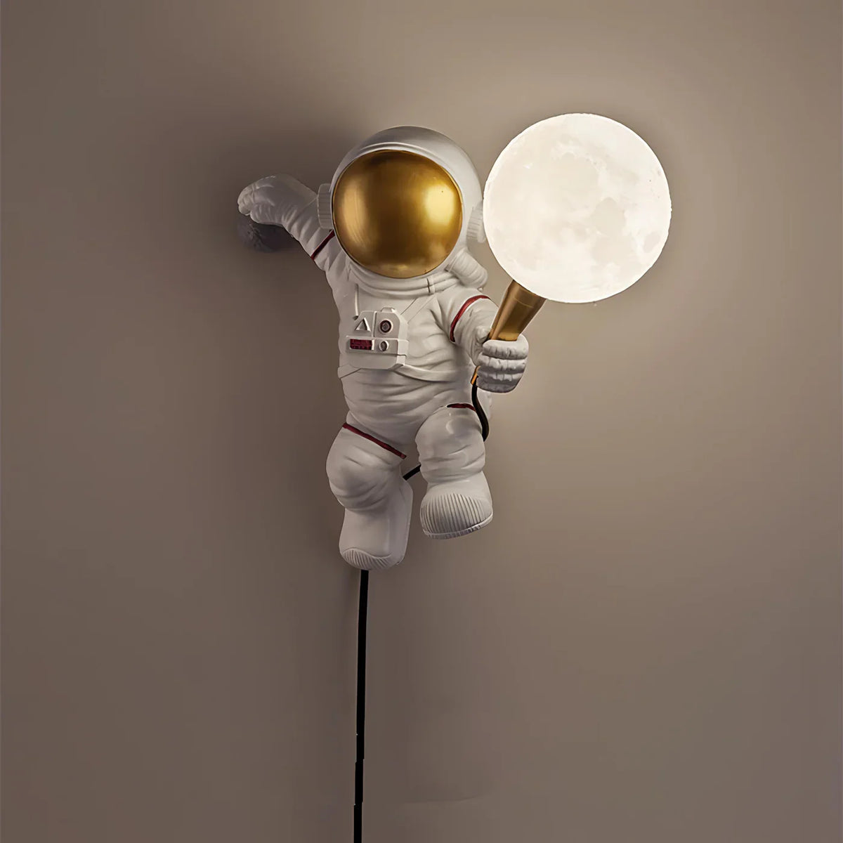 Astronaut LED Wall Light Plug In Moon Globe Kids Bedroom UK.