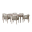 Havana 6 Seat Rectangular Dining Set - Natural Linen
