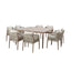 Havana 8 Seat Square Dining Set - Natural Linen