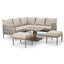 Havana Small Corner Dining Set with Square Rising Table - Natural Linen