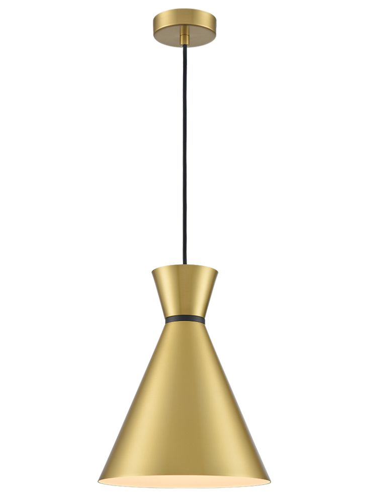 Happy 250mm Metal Pendant - Satin Brass