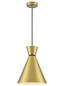 Happy 250mm Metal Pendant - Satin Brass