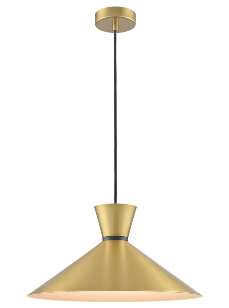 Happy 400mm Metal Pendant - Satin Brass