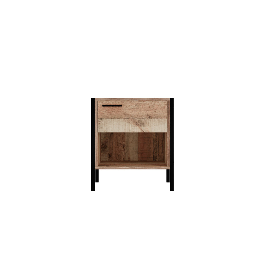 Hoxton Distressed Oak Effect Bedside Cabinet
