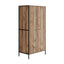 Hoxton Distressed Oak Effect Double Wardrobe