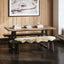Hyde Natural and Black Dining Table with Hyde Benches