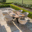 Jakarta Teak Oval Dining Table With Ambition Dining Chairs - Oatmeal