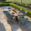 Jakarta Teak Oval Dining Table With Ambition Dining Chairs - Sage Green