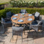 Jakarta Teak Round Dining Table With Milan Dining Chairs - Charcoal