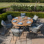 Jakarta Teak Round Dining Table With Monaco Dining Chairs - Ivy Green