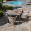 Jakarta Teak Rectangular Extending Dining Table With Ambition Dining Chairs - Oatmeal