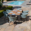 Jakarta Teak Rectangular Extending Dining Table With Ambition Dining Chairs - Sage Green