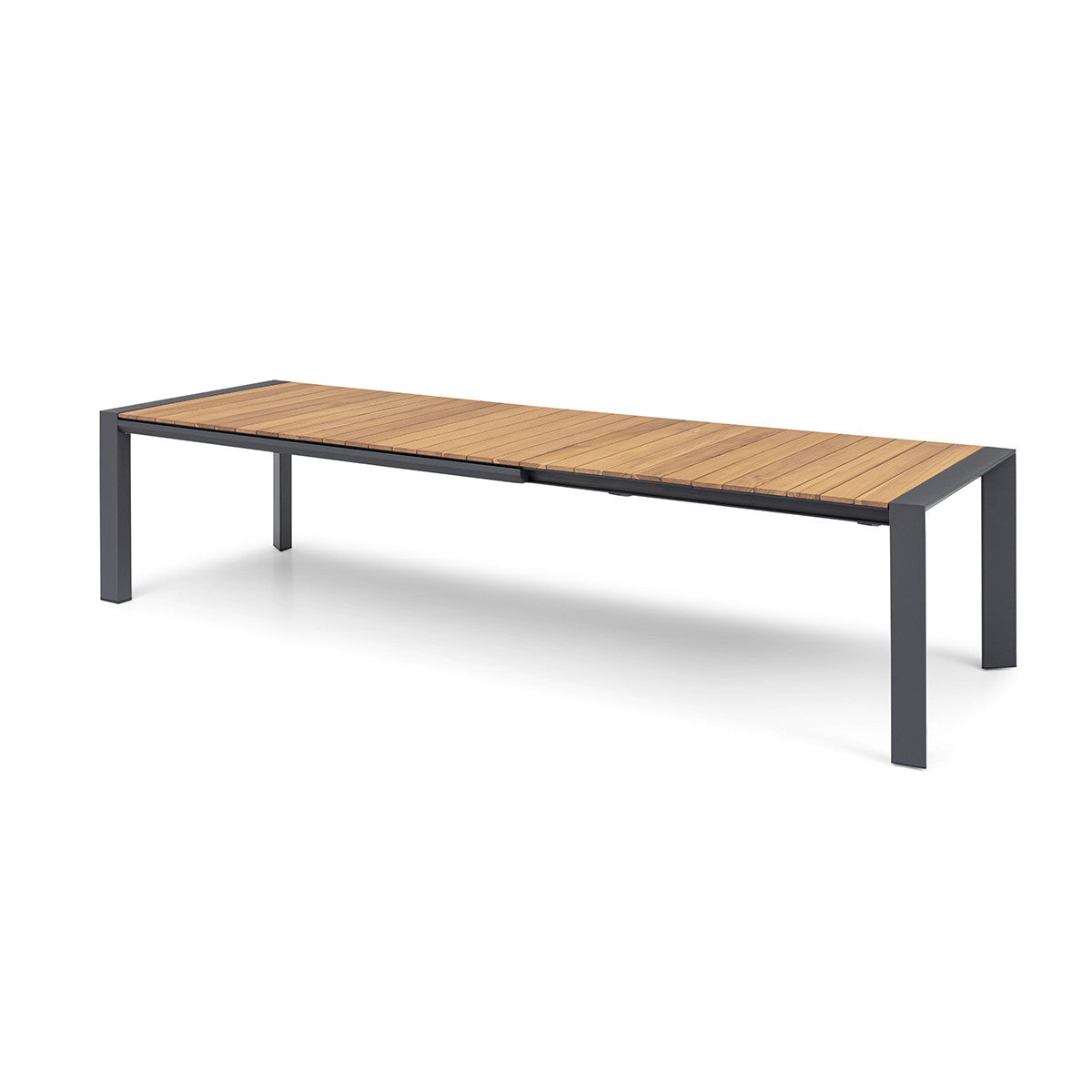 Jakarta Teak Rectangular Extending Dining Table With Ibiza Dining Chairs - Zinc Grey