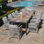 Jakarta Teak Rectangular Extending Dining Table With Maldives Dining Chairs - Cool Linen