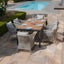 Jakarta Teak Rectangular Extending Dining Table With Maldives Dining Chairs - Cool Linen