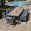 Jakarta Teak Rectangular Extending Dining Table With Milan Dining Chairs - Charcoal