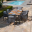 Jakarta Teak Rectangular Extending Dining Table With Milan Dining Chairs - Charcoal