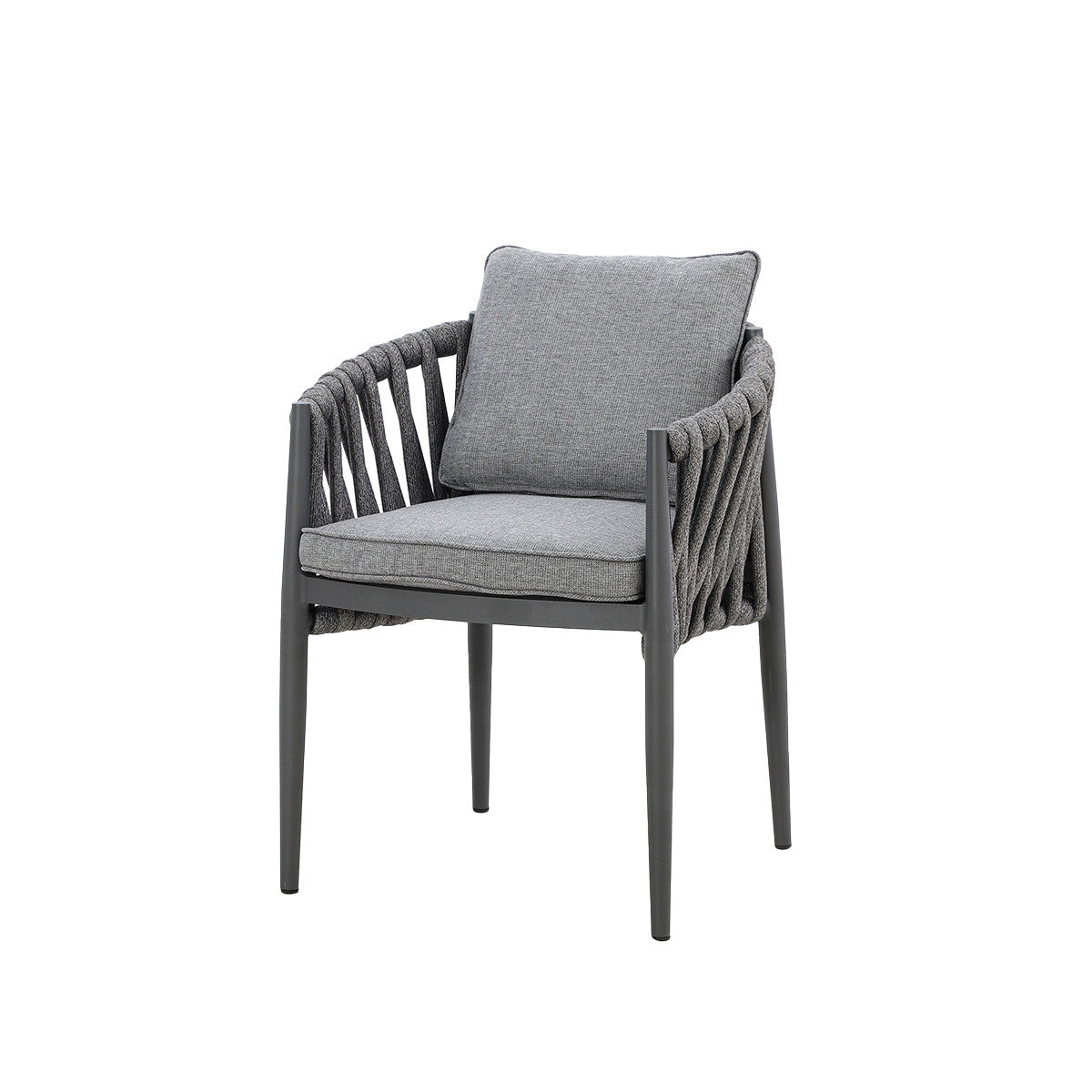 Jakarta Teak Rectangular Extending Dining Table With Milan Dining Chairs - Charcoal