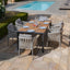 Jakarta Teak Rectangular Extending Dining Table With Milan Dining Chairs - Cool Linen