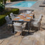 Jakarta Teak Rectangular Extending Dining Table With Monaco Dining Chairs - Cool Linen