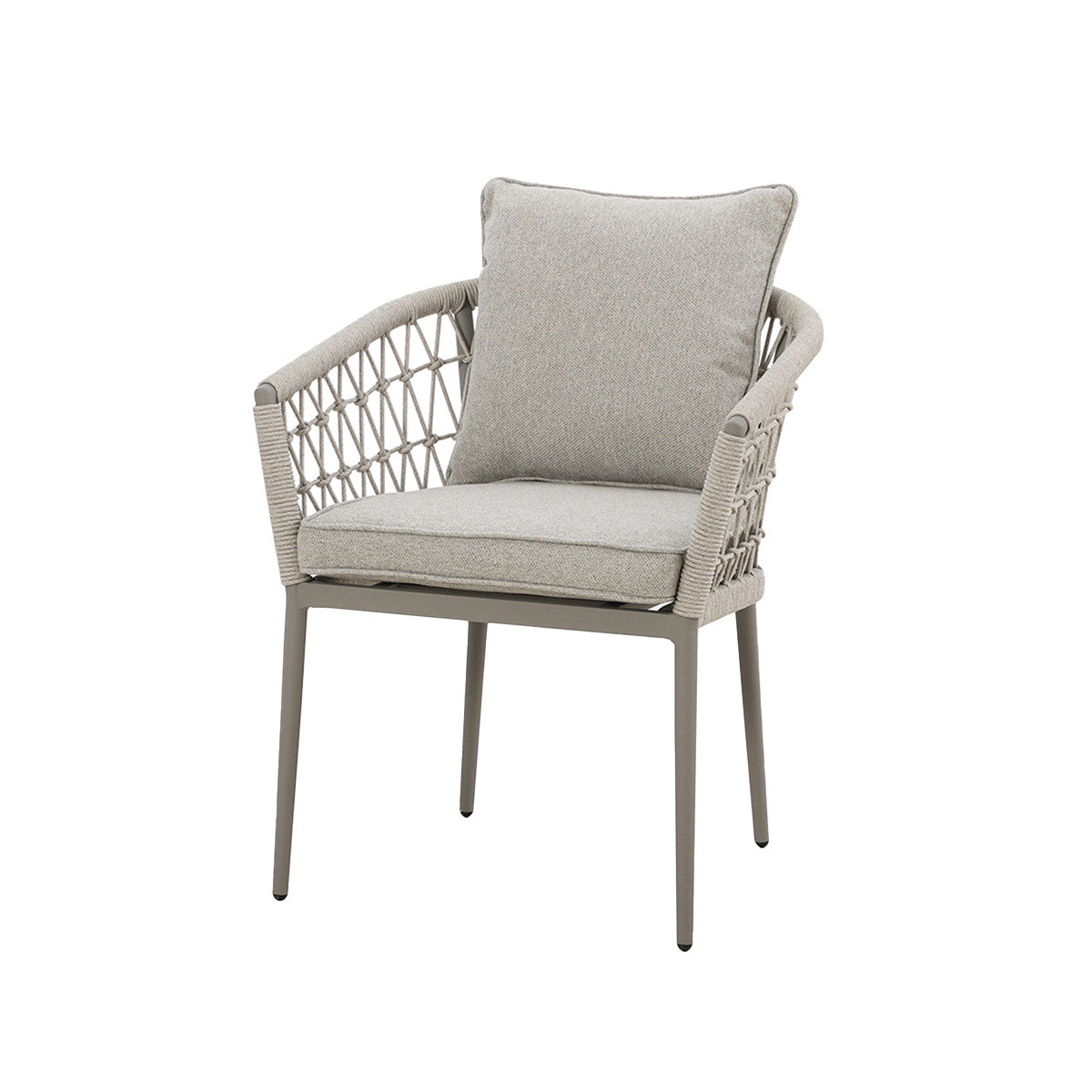 Jakarta Teak Rectangular Extending Dining Table With Monaco Dining Chairs - Cool Linen