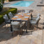 Jakarta Teak Rectangular Extending Dining Table With Monaco Dining Chairs - Ivy Green