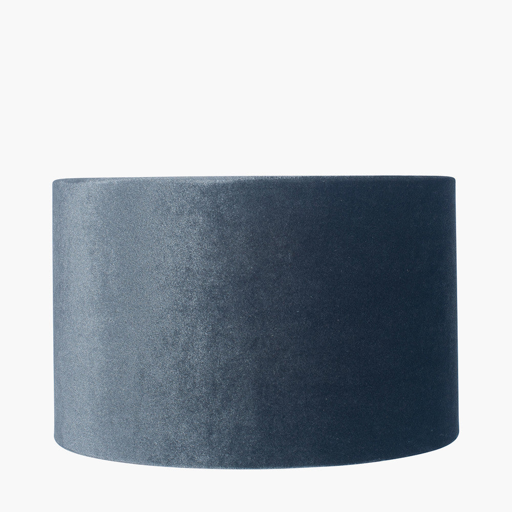 Classic Rose Large Glass Table Lamp Base with Bow 40cm Slate Velvet Cylinder Lampshade