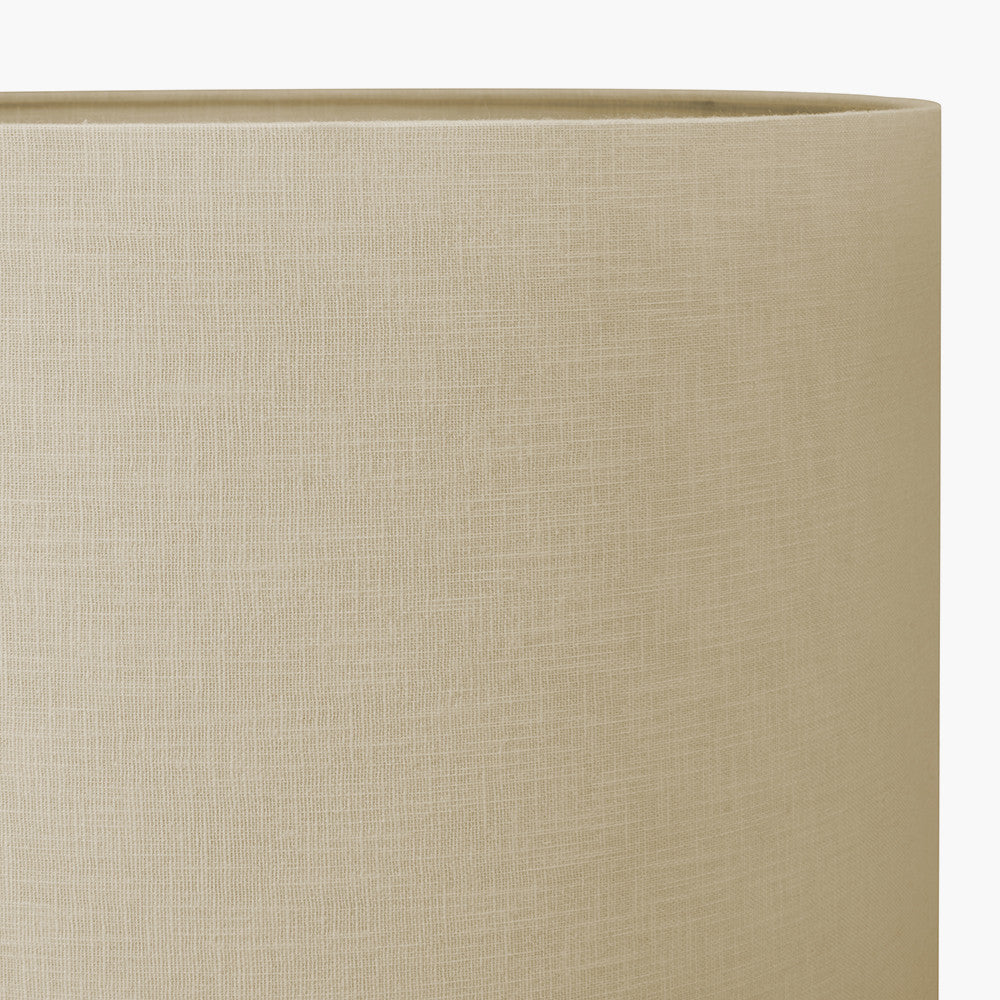 Classic Rose Large Glass Table Lamp Base with Lino 40cm Cream Self Lined Linen Cylinder Lampshade